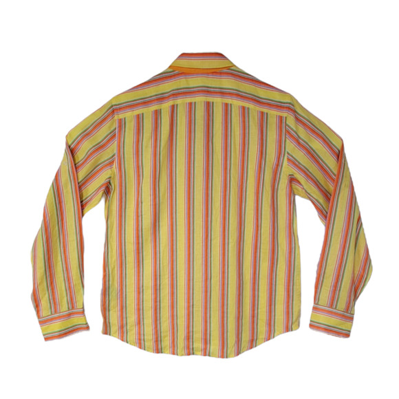 Ralph Lauren Women's Striped Button-Down Linen Shirt Long Sleeves Yellow Size S - Picture 3 of 5